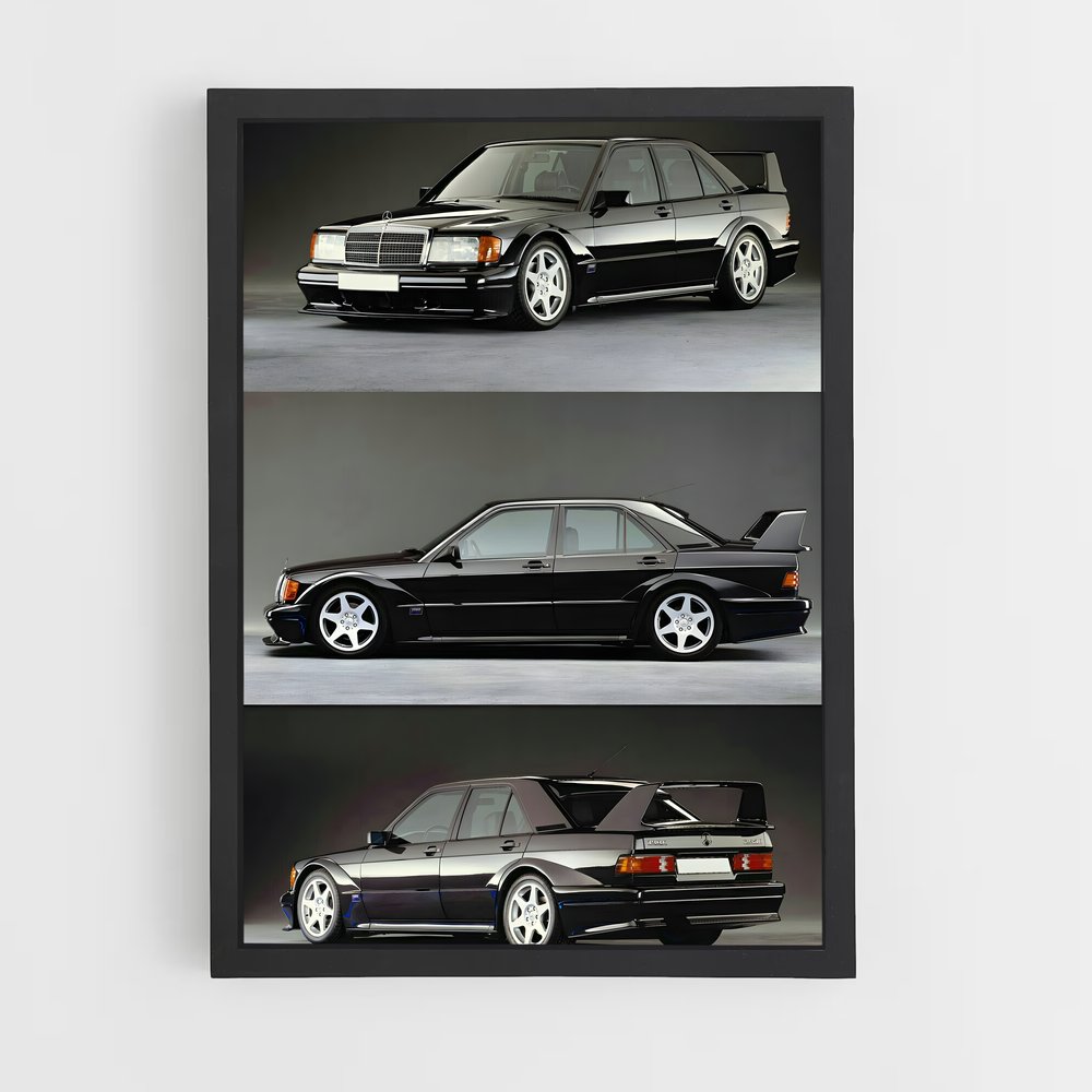 Poster Noir et Blanc Racing – affiche Mercedes (vue 2)